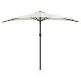 Garden Parasol with Aluminium Pole Sand 300x155 cm Half - Side View