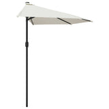 Garden Parasol with Aluminium Pole Sand 300x155 cm Half