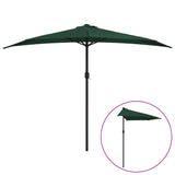 Garden Parasol with Aluminium Pole Green 300x155 cm Half - Front View