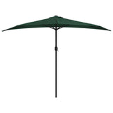 Garden Parasol with Aluminium Pole Green 300x155 cm Half - Side View