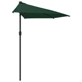 Garden Parasol with Aluminium Pole Green 300x155 cm Half - Top-Down View
