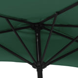 Garden Parasol with Aluminium Pole Green 300x155 cm Half