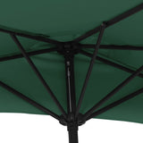 Garden Parasol with Aluminium Pole Green 300x155 cm Half - Rear View