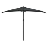 Garden Parasol with Aluminium Pole Anthracite 300x155 cm Half
