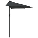 Garden Parasol with Aluminium Pole Anthracite 300x155 cm Half - Top-Down View