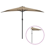 Garden Parasol with Aluminium Pole Taupe 300x155 cm Half - Front View