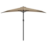 Garden Parasol with Aluminium Pole Taupe 300x155 cm Half - Side View