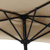 Garden Parasol with Aluminium Pole Taupe 300x155 cm Half - Rear View