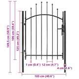 Garden Gate Steel 1x1 m Black
