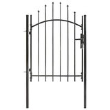 Garden Gate Steel 1x1,25 m Black - Front View
