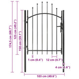 Garden Gate Steel 1x1,25 m Black