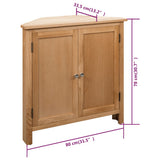 Corner Cabinet 80x33.5x78 cm Solid Oak Wood - Low Angle