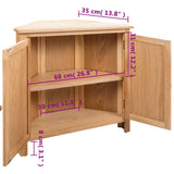 Corner Cabinet 80x33.5x78 cm Solid Oak Wood - Extra Image