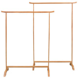 Clothes Racks 2 pcs Solid Oak Wood - Front View