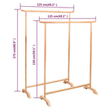 Clothes Racks 2 pcs Solid Oak Wood - Extra Image
