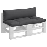 Pallet Cushions 2 pcs Grey Fabric - Side View