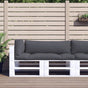 Pallet Cushions 3 pcs Grey Fabric