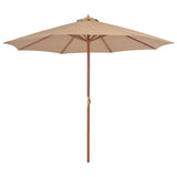 Garden Parasol with Wooden Pole 300 cm Taupe