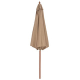 Garden Parasol with Wooden Pole 300 cm Taupe