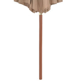 Garden Parasol with Wooden Pole 300 cm Taupe - Top-Down View