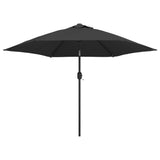 Garden Parasol with Metal Pole 300 cm Anthracite - Front View