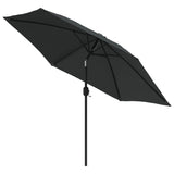 Garden Parasol with Metal Pole 300 cm Anthracite - Side View