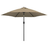 Garden Parasol with Metal Pole 300 cm Taupe - Front View