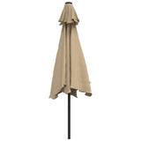 Garden Parasol with Metal Pole 300 cm Taupe - Top-Down View