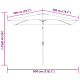 Garden Parasol with Metal Pole 300x200 cm Anthracite - Low Angle