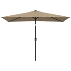 Garden Parasol with Metal Pole 300x200 cm Taupe