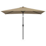Garden Parasol with Metal Pole 300x200 cm Taupe - Front View