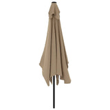 Garden Parasol with Metal Pole 300x200 cm Taupe - Top-Down View