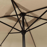 Garden Parasol with Metal Pole 300x200 cm Taupe - 45-Degree Angle