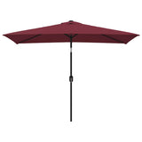 Garden Parasol with Metal Pole 300x200 cm Bordeaux Red - Front View