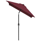 Garden Parasol with Metal Pole 300x200 cm Bordeaux Red - Side View