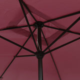 Garden Parasol with Metal Pole 300x200 cm Bordeaux Red - 45-Degree Angle