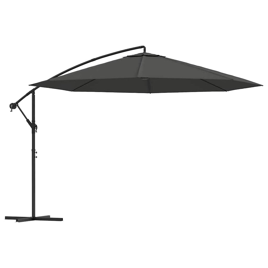 Cantilever Garden Parasol with Steel Pole 350 cm Anthracite
