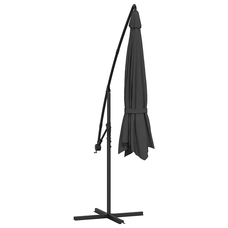 Cantilever Garden Parasol with Steel Pole 350 cm Anthracite