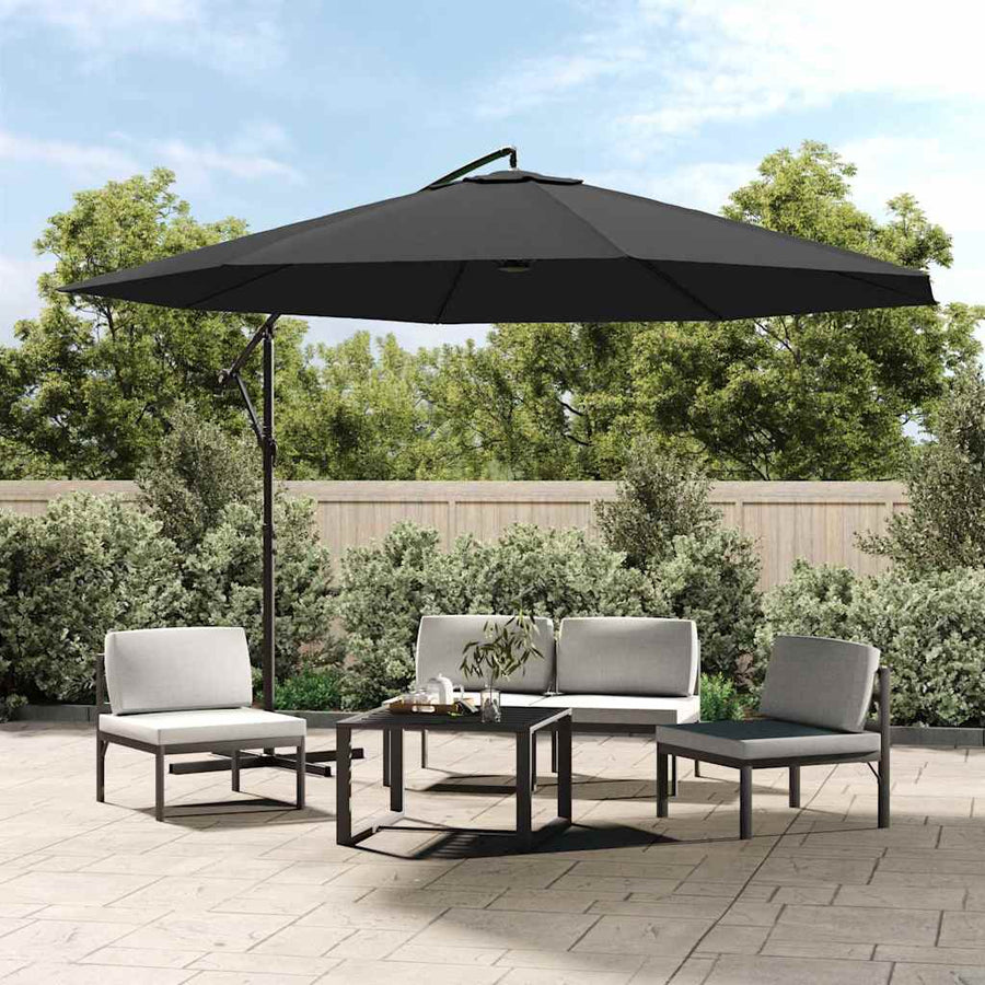 Cantilever Garden Parasol with Steel Pole 350 cm Anthracite