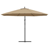 Cantilever Garden Parasol with Aluminium Pole 350 cm Taupe - 45-Degree Angle