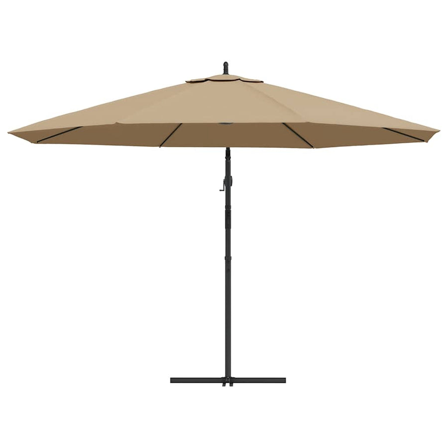 Cantilever Garden Parasol with Steel Pole 350 cm Taupe
