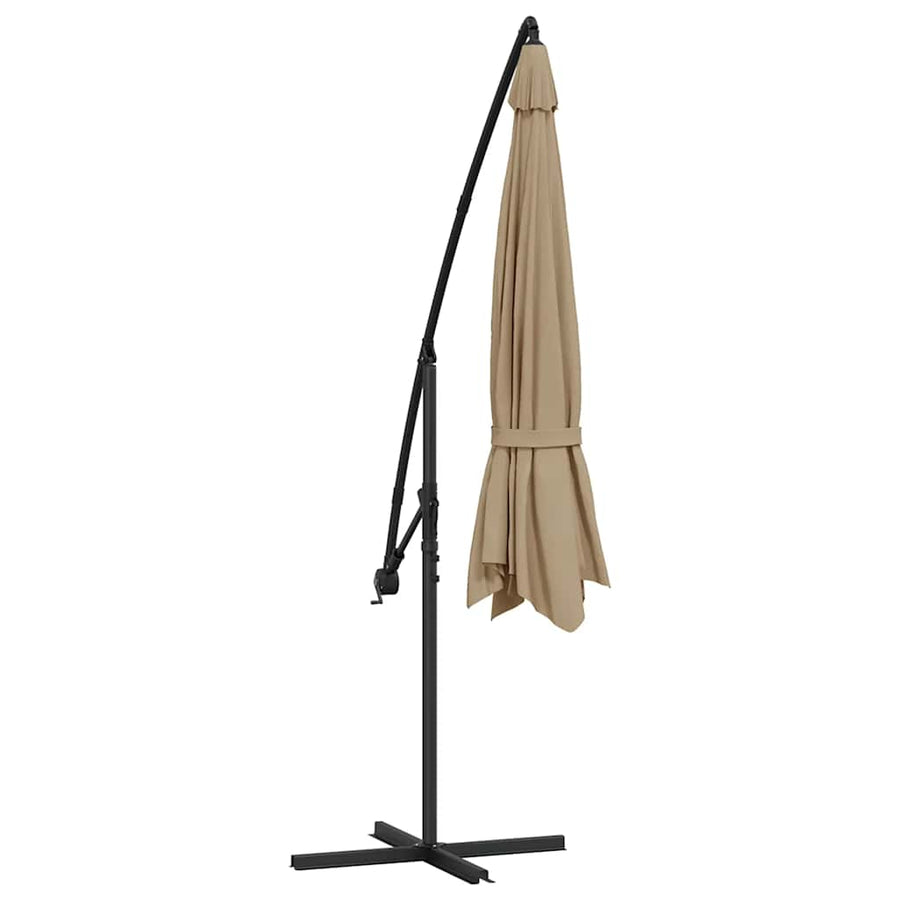 Cantilever Garden Parasol with Steel Pole 350 cm Taupe