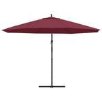 Cantilever Garden Parasol with Steel Pole 350 cm Bordeaux Red