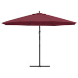 Cantilever Garden Parasol with Aluminium Pole 350 cm Bordeaux Red - 45-Degree Angle