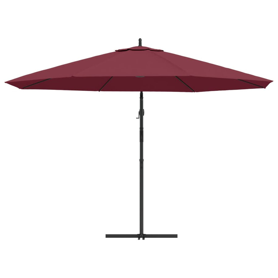 Cantilever Garden Parasol with Steel Pole 350 cm Bordeaux Red