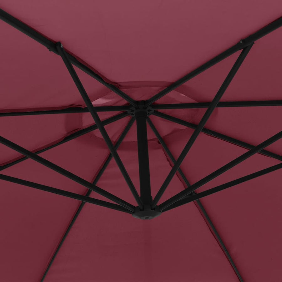 Cantilever Garden Parasol with Steel Pole 350 cm Bordeaux Red