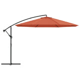 Cantilever Garden Parasol with Aluminium Pole 350 cm Terracotta - Side View