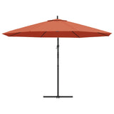 Cantilever Garden Parasol with Aluminium Pole 350 cm Terracotta - 45-Degree Angle