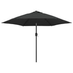Garden Parasol with LED Lights and Steel Pole 300cm Anthracite