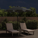 Garden Parasol with LED Lights and Steel Pole 300cm Anthracite - Side View